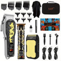 LQT Hair Clippers 3-Piece Men's Professional Cordless Haircutting Set with LED Display, Trimmer, Shaver, Beard Clipper - Gift for Man