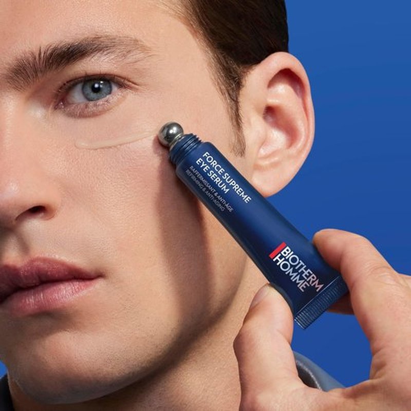 Biotherm Homme Force Supreme Eye Serum - Anti-Wrinkle Treatment for Dark Circles & Puffiness | 0.5 Fl. Oz.