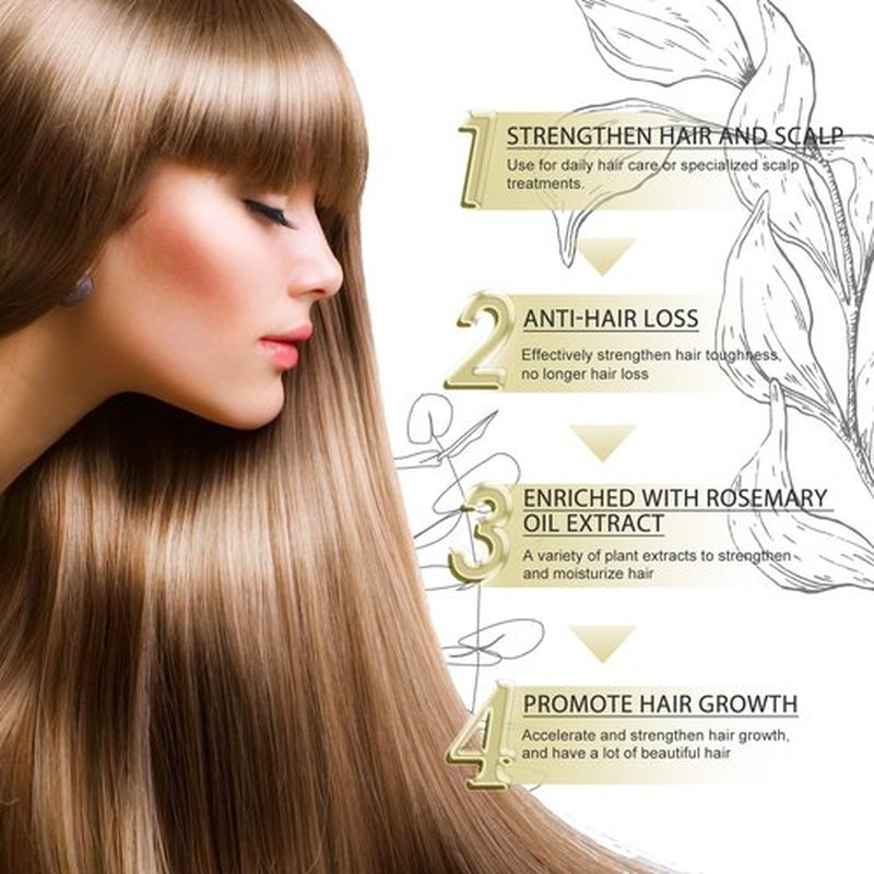 180 ML EELHOE Hair Growth Oil, Natural Rosemary Hair Growth Oil for Dry Damaged Hair and Growth Thin Hair. (3Pcs)