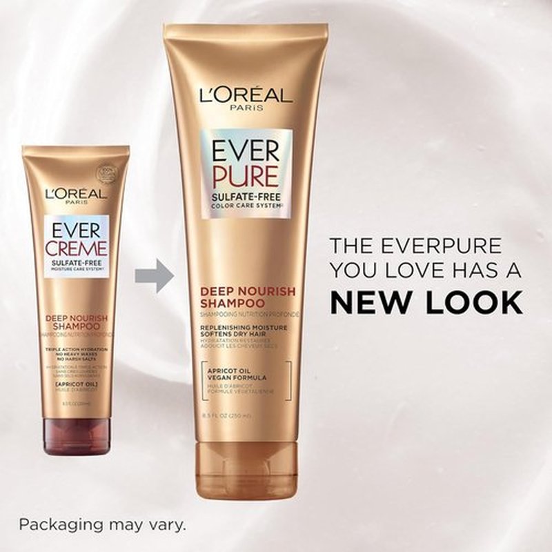 L'Oreal Paris Hair Conditioner - Triple Action Hydration with Apricot Oil | EverPure, 8.5 Fl Oz