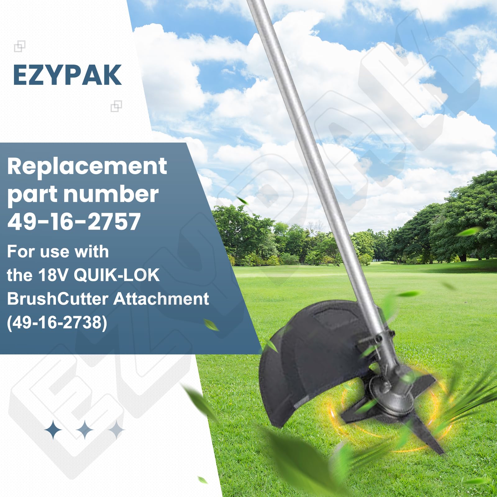 EZYPAK 9"x1" 49-16-2757 Brush Cutter Blade for 18V Quik-LOK Edges, use with the Attachment (49-16-2738)