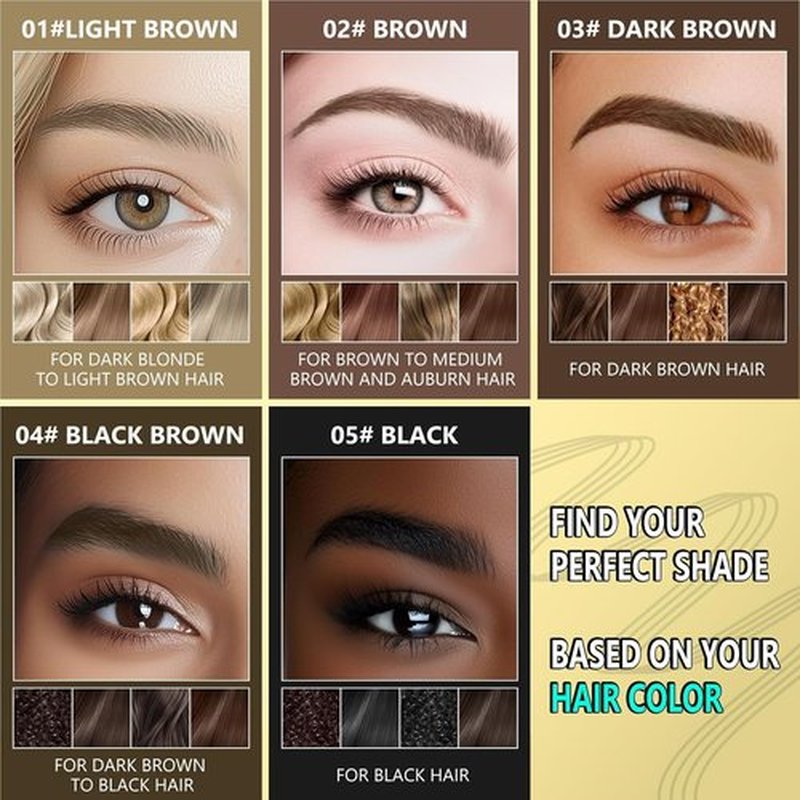 Skiennix 2-In-1 Long-Lasting Eyebrow Pencil & Brow Gel - Light Brown & Dark Brown Shades