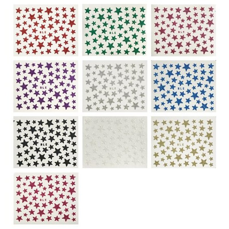 ALLYDREW Glitter Stars Nail Stickers Sparkly Nail Art (10 sheets)