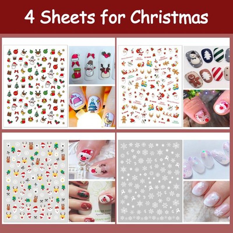 TailaiMei 20 Sheet All Holidays Nail Art Stickers, Mixed Seasons Variety Pack for Halloween Fall Christmas Valentine's Day Nail Decals, Self-Adhesive Design Year Round Assorted Nail Decorations