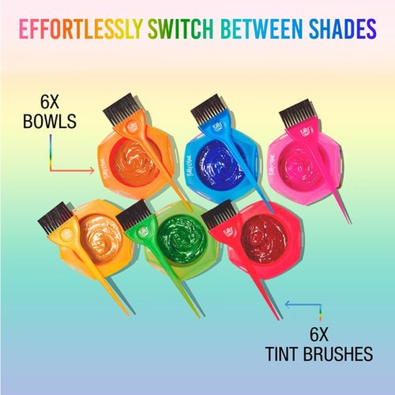 Punky Colour Hair Coloring Tools, Rainbow Tint Hair Dye Brush and Bowl Set - Multi-Color Hair Coloring Kit with Dye Mixing Bowls & Brushes, DIY Dyeing & Bleaching for Salon & At-Home Use