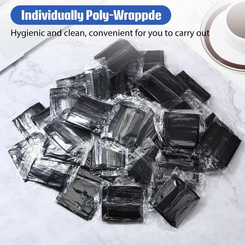 Waydress 140 Pieces Disposable Spa Facial Headbands with Convenient Closure, Stretch Facial Headwraps Soft Skin Care Hair Band for Women Salons(Black)