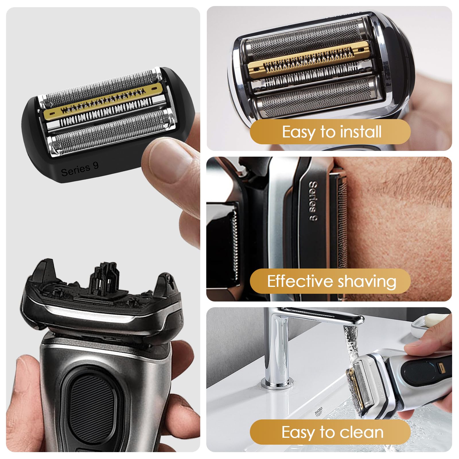 92B Series 9 Electric Shaver Replacement Head, Series 9 Shaving Razor Head S9 Foil & Cutter Razor Heads Compatible with 9290cc, 9291cc, 9370cc, 9293s, 9385cc, 9390cc, 9330s, 9296cc Etc