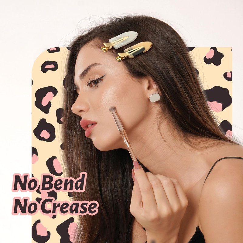 YIERSO 8 Pcs No bend Hair Clips No Crease Makeup Hair Clip Duckbill Clip No Dent Creaseless Alligator Hair Barrettes for Salon Hairstyle Women Girls Makeup Accessories Cellulose Acetate (PinkWhite)
