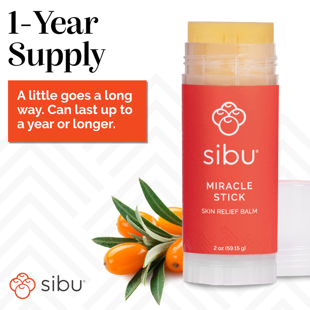 sibu Miracle Stick, Made with Premium Himalayan Sea Buckthorn (1-Year Supply) – Great for Dry Skin, Bug Bites, Sunburn, Windburn, and Chafing