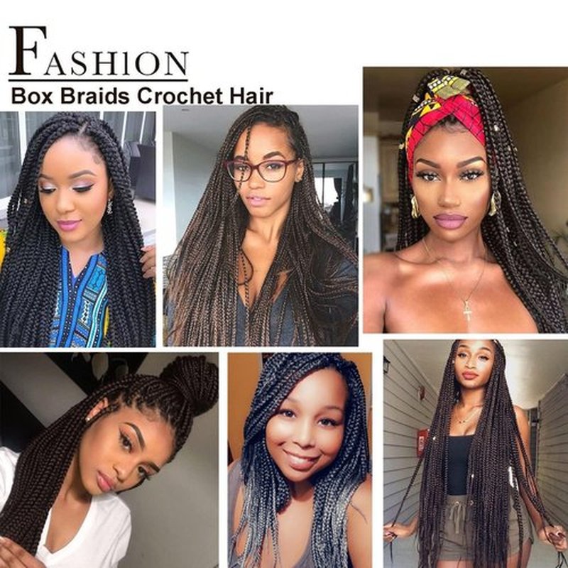 7 Packs Goddess Box Braids Crochet Hair 14 Inch Ombre Prelooped Crochet Box Braids Crochet Hair for Black Women Braiding Hair (14 Inch 7 Pack, 1B/30/27)