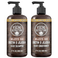 Viking Revolution Majestic Oud Men's Shampoo & Conditioner Set - Biotin & Jojoba Oil for Thinning Hair (17 Oz)