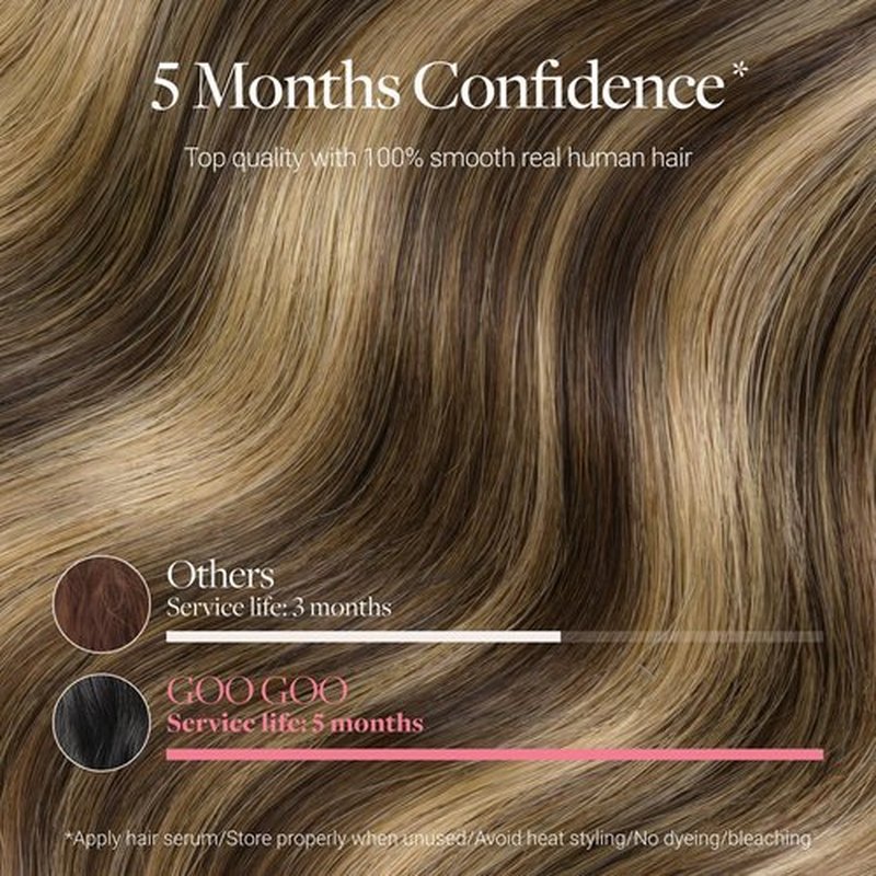 GOO GOO Tape In Weft Hair Extensions Human Hair, 4/27/4 Balayage Chocolate Brown to Caramel Blonde, 8cm Wide Tape, 20inch 10pcs 50g, Tape Weft Hair Extensions, Seamless Tape in