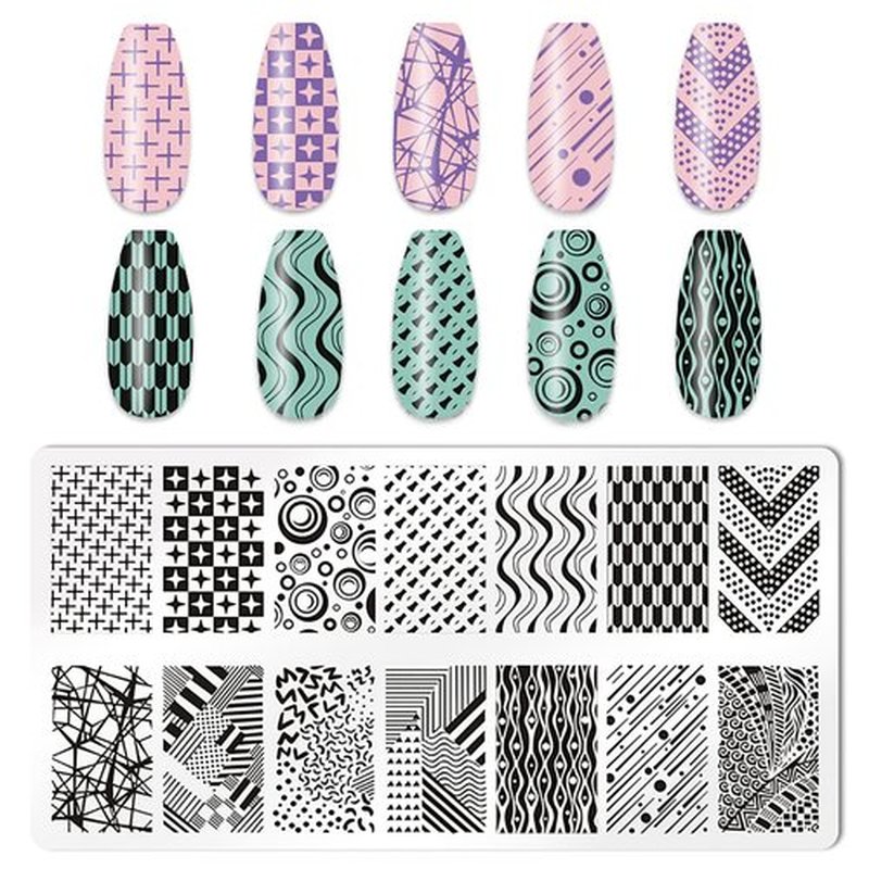 HYWWPFLAY 5Pcs Nail Stamping Plates Leopard Print Nail Stamps Nail Art Stamping Plates Nail Stencils Nail Plate Template Nail Art Stamping Kit Nails Accessories with 1 Nail Stamper, 1 Scraper