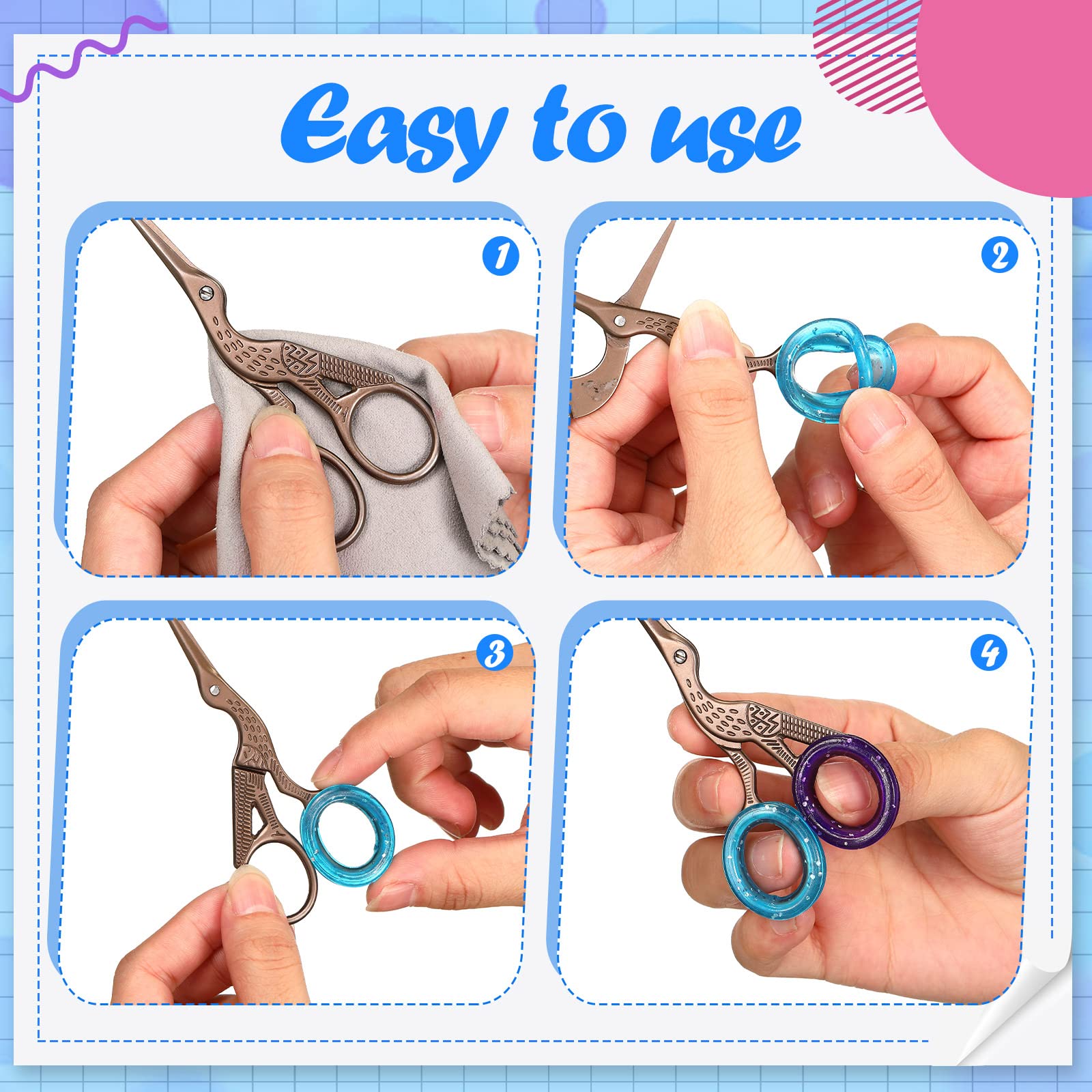 Skybooly 24 Pcs Silicone Scissors Finger Rings Soft Dog Grooming Scissors Accessories Pet Grooming Shear Finger Ring Thumb Inserts Grips for Dog Hair Cutting(8 Colors)