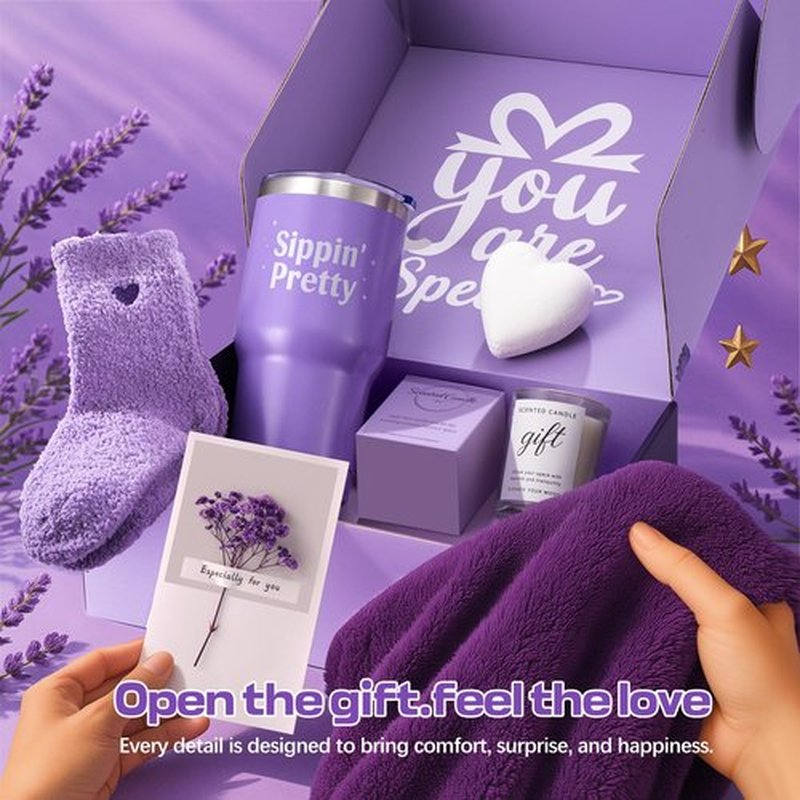 Mother's Day Gifts for Mom, Women, Sister, Her - Spa Gift Basket: Birthday, Christmas, Thanksgiving, Galentines, Valentine's Day, Get Well | Self-Care Set with Cozy Blanket, Scented Candle, Tumbler