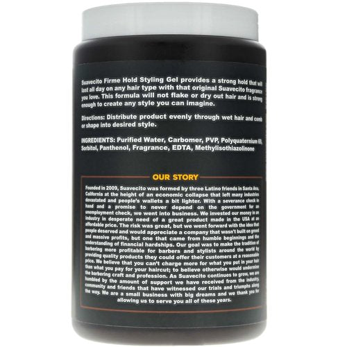 Suavecito Firme Hold Hair Gel - 32 oz Tub, Original Scent, High Shine, Alcohol-Free, All-Day Hold