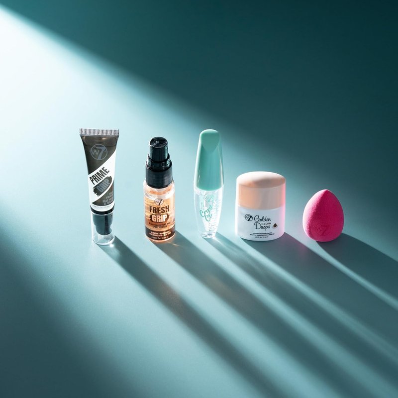W7 On The Go Essentials Set - Mini Makeup Must-Haves with Primer, Setting Spray & Mascara | Travel Size Beauty Kit