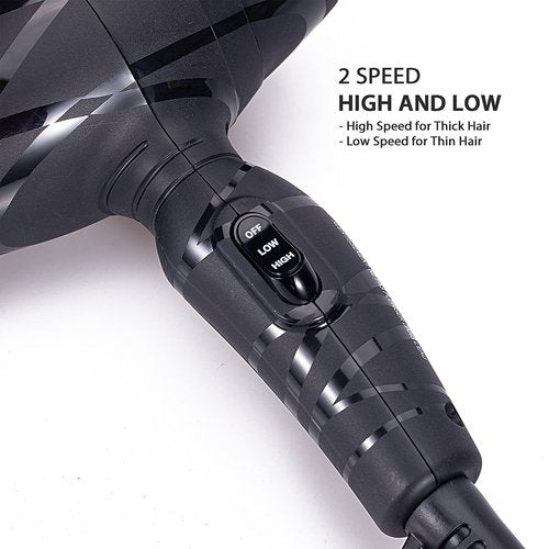 Dan Technology Lightweight Travel Hair Dryer,Portable Mini BlowDryer with Concentrator&Diffuser, with Nozzle Attachment Ceramic,