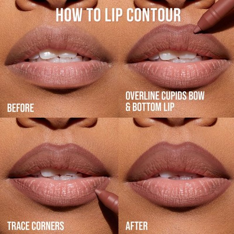 Huda Beauty Lip Contour Duo - Blushed Pinks with 2 Mini Pencils in Muted Pink & Pinky Brown