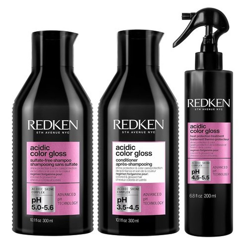 Redken Acidic Color Gloss Shampoo & Conditioner Set | Heat Protection Spray for Color-Treated Hair - Detangles & Enhances Shine