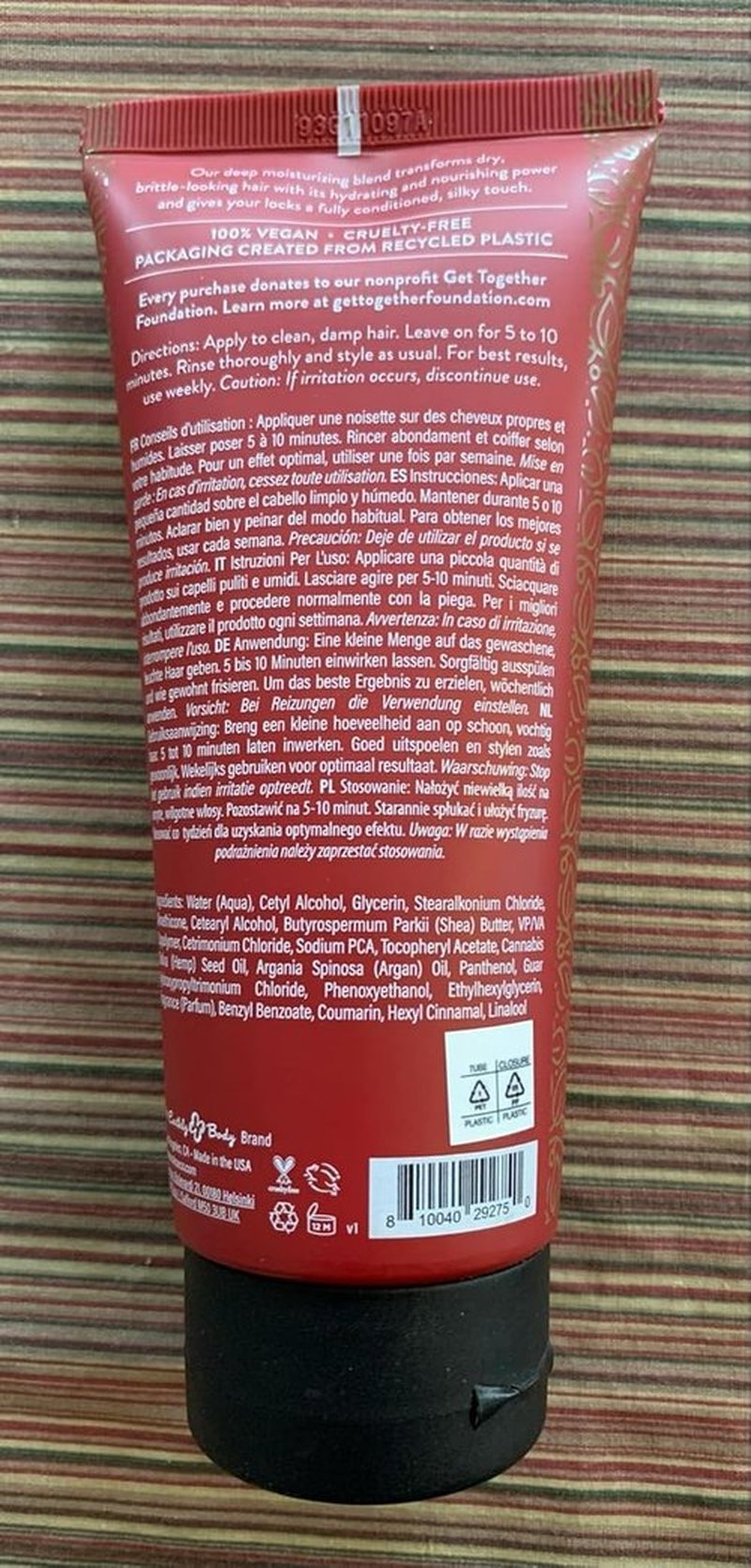 Earthly Body MKS Eco Moisture Masque - Hydrating Hair Mask with Argan & Hemp Oils | 7 oz - Revitalizes Dry Hair