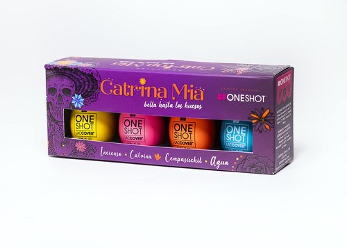 LACCOVER ONE SHOT - NAIL POLISH GEL SET CATRINA COLLECTION, 4 COLORS, 1/2 Fl Oz each one, by NAIL FACTORY