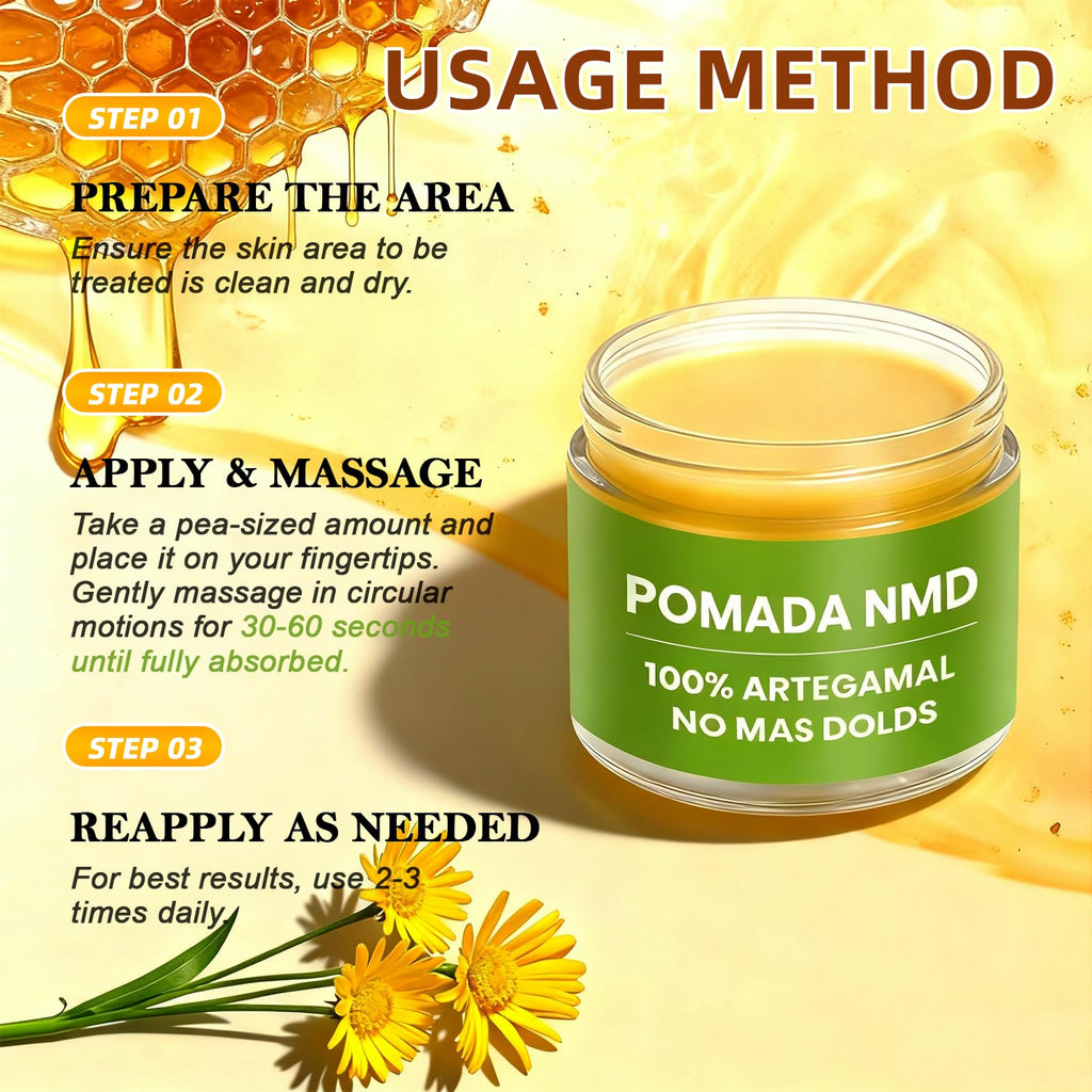 LUIMOLL Pomada-NMD, Pomada-NMD Para Dolor Muscular - Natural Herbal Artesanal Joint Cream with Arnica, Olive Oil, Soursop Leaf, Beeswax, Maximum Strength Comfort Ointment for Muscle, Foot - 2 PCS