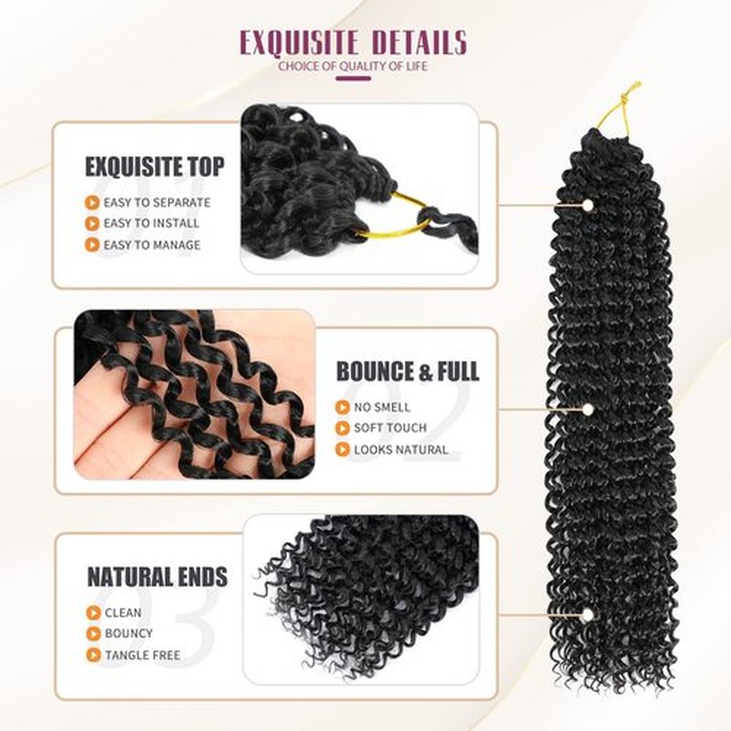 Dansama 7 Packs Passion Twist Hair Water Wave Braiding Hair for Butterfly Style Crochet Braids Bohemian Hair Extensions (24inch (Pack of 7), #2)