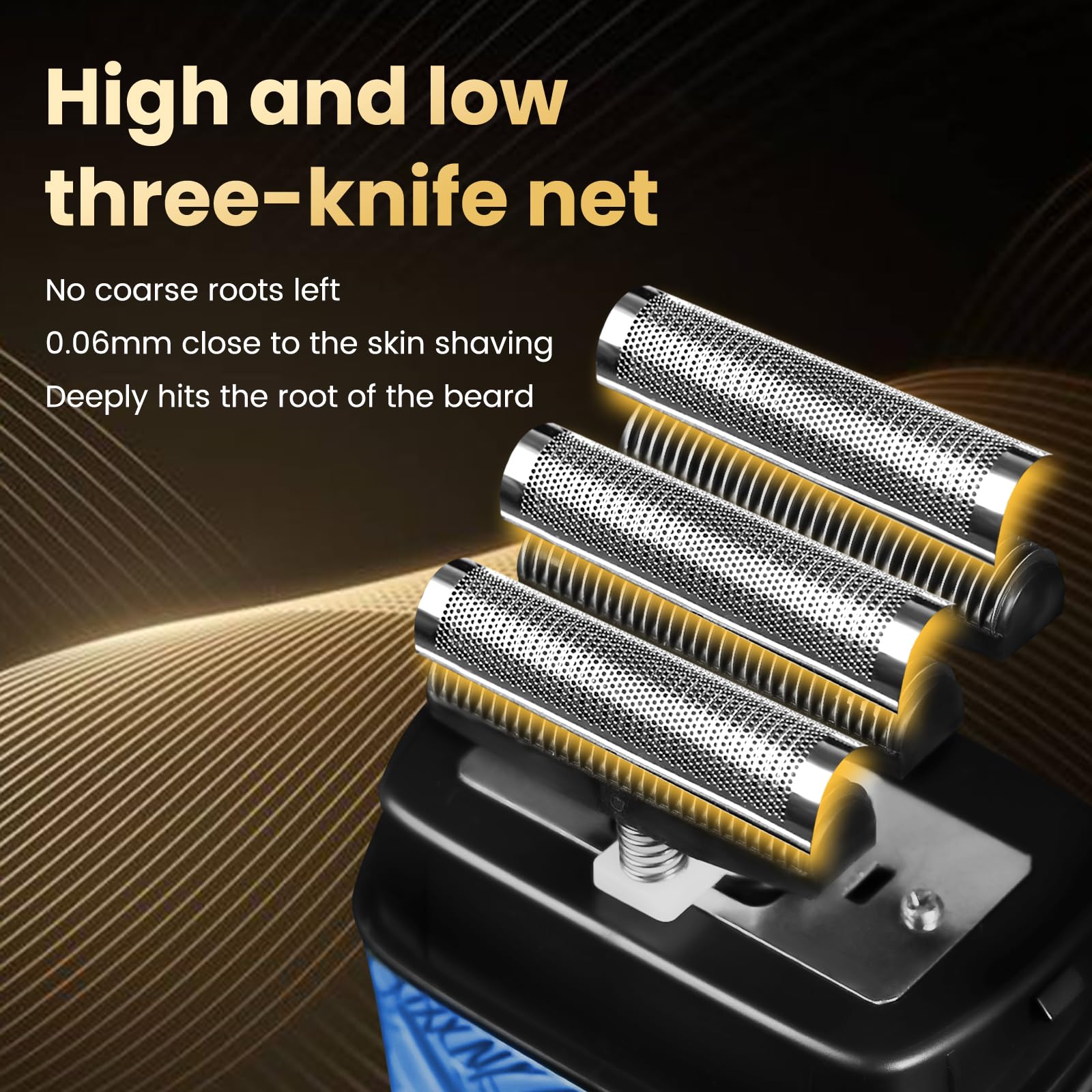 Foil Shavers for Men,Electric Razor for Men with Triple Blades, LED Display, Shavers for Men, Men's Foil Shaver for Close Shave, Dry & Wet Shave, Fathers Day Gift for Dad Men (Blue)