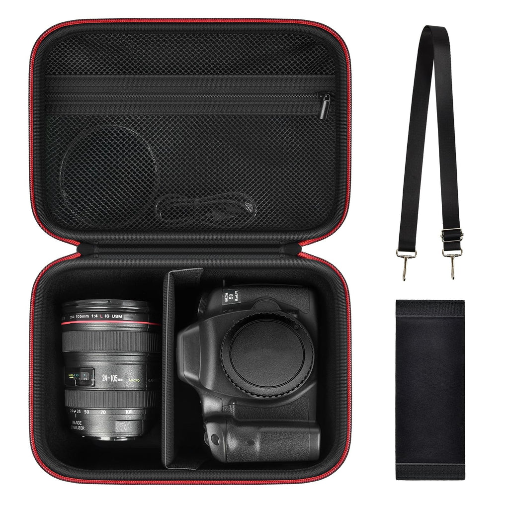 GWCASE Shockproof Lightweight Crossbody Bag for Canon T7/R50/R50V/R100 Mark II/R10/R5/R6 - Exact Fit EVA Case Holds Camera + SD Card, Battery & Charging Gear, L-Box Only