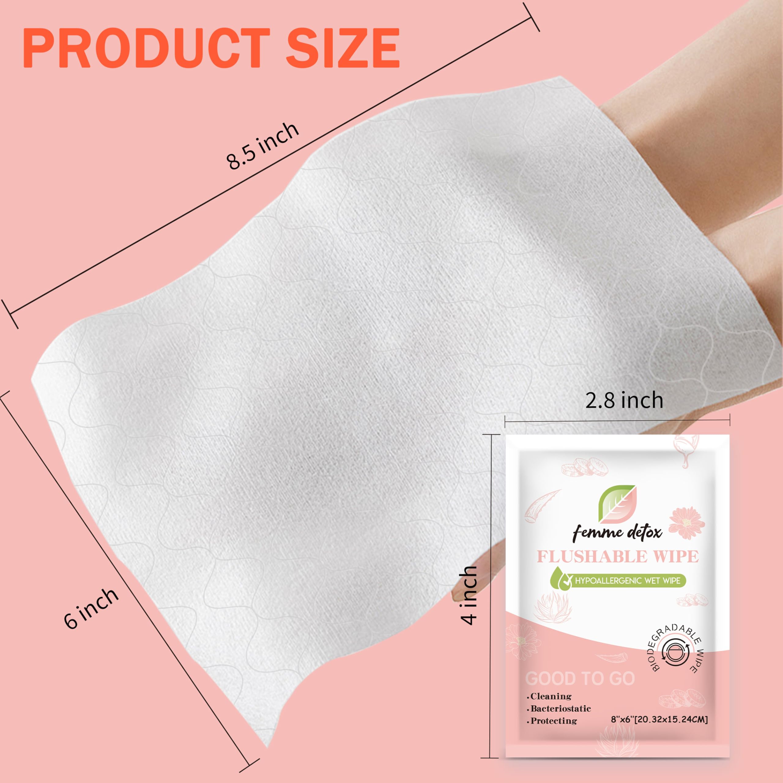 30 Count Flushable Feminine Wipes pH-Balanced & Unscented for Sensitive Skin | Individually Wrapped, Septic-Safe, Aloe-Infused | Travel & Home Use