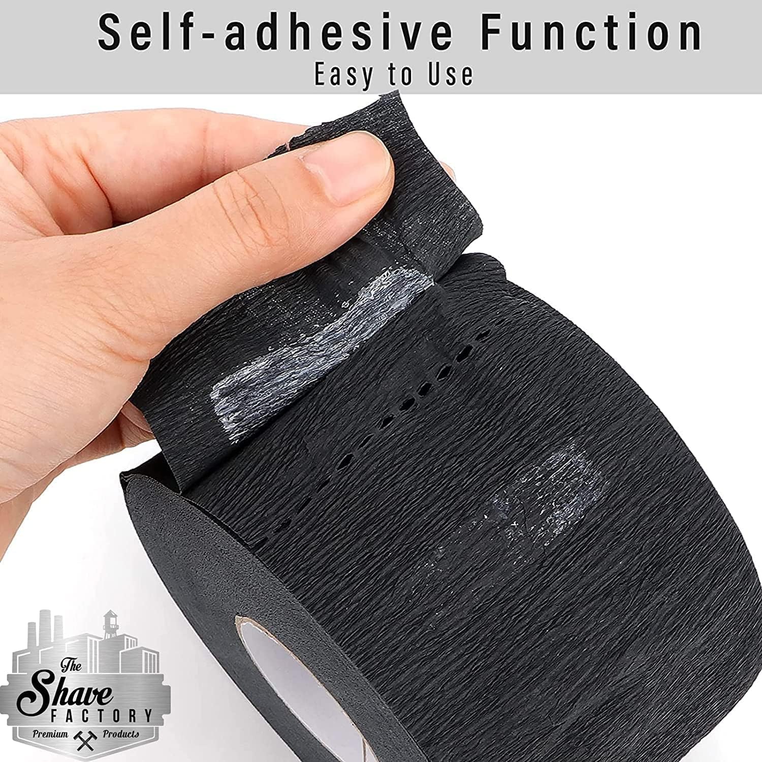 The Shave Factory Neck Strip, Disposable Barber Neck Band (2 Rolls, Black)