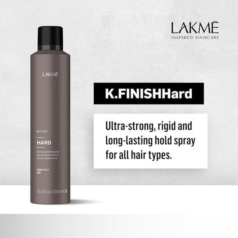 LAKMÉ K.Finish Hairspray - Extreme Hold Hair Styling Spray, 10.2 Fl Oz | Perfect for All-Day Style
