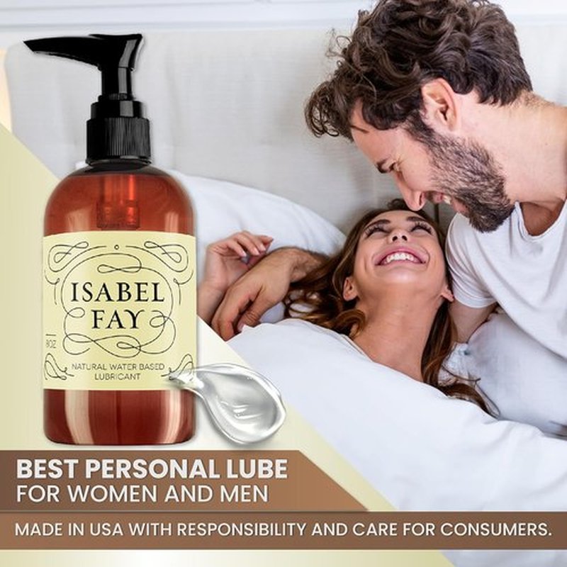 Isabel Fay Natural Water-Based Personal Lubricant - Paraben-Free & Glycerin-Free, 8 oz for Sensitive Skin