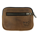 Hide & Drink, Zippered Wallet, Business Card and Money Holder, Compact Pocket Organizer, Full Grain Leather, Handmade Everyday Accessories, Bourbon Brown