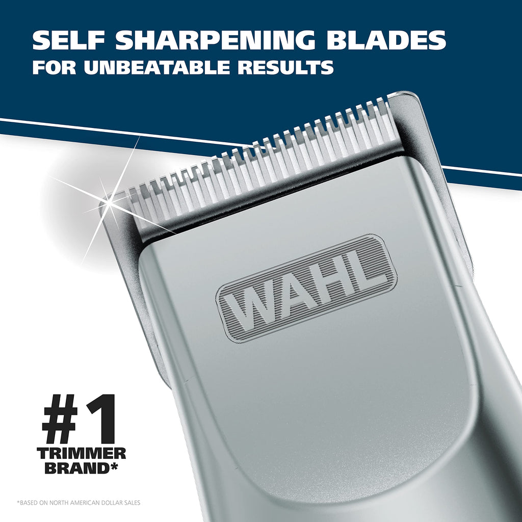 Wahl Groomsman Battery Operated Mens Beard Trimmer for Hair, Nose Hair, and Mustache Grooming Kit, Precision-Ground Blades, 14 Different Trimming Lengths - Model 5621V