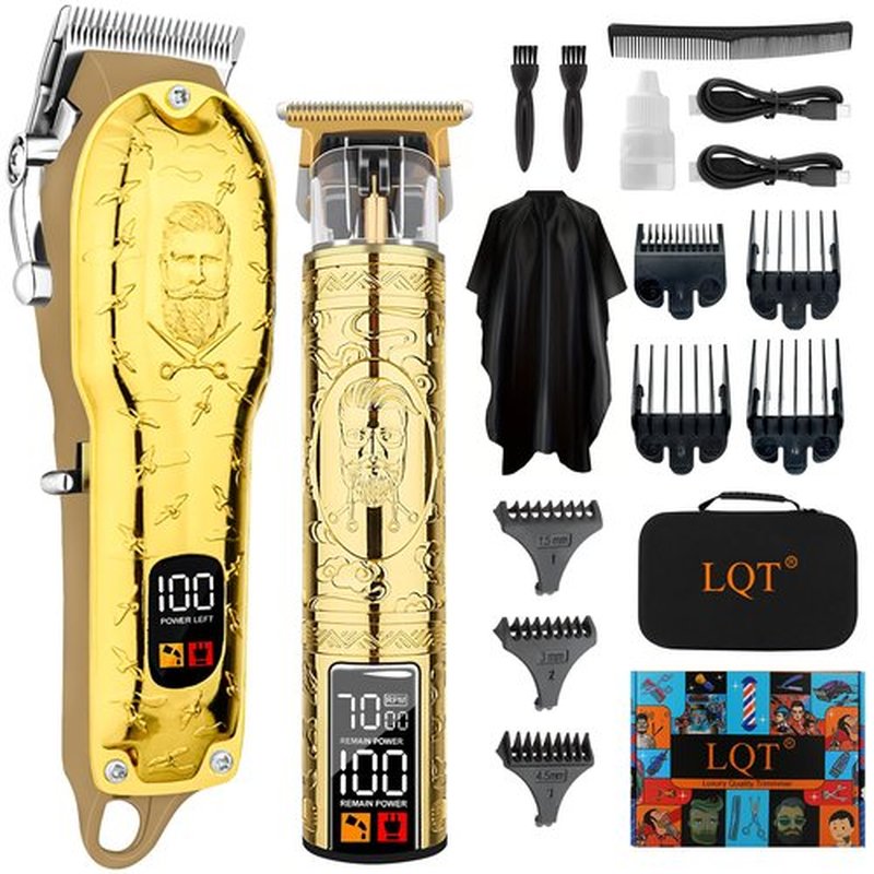 LQT Rechargeable Hair Clipper for Men - Cordless Grooming Tool with Long-Lasting Battery, LED Display, Precision Durable Blades, Low Noise Trimmer, Perfect for Beard and Hair Grooming (Man)