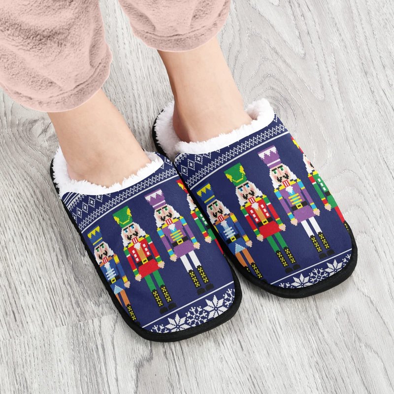Umidedor Christmas Nutcrackers Slippers for Women Girls, Soft Memory Foam Non-Slip Indoor House Slippers Home Shoes for Bedroom Hotel Travel Spa