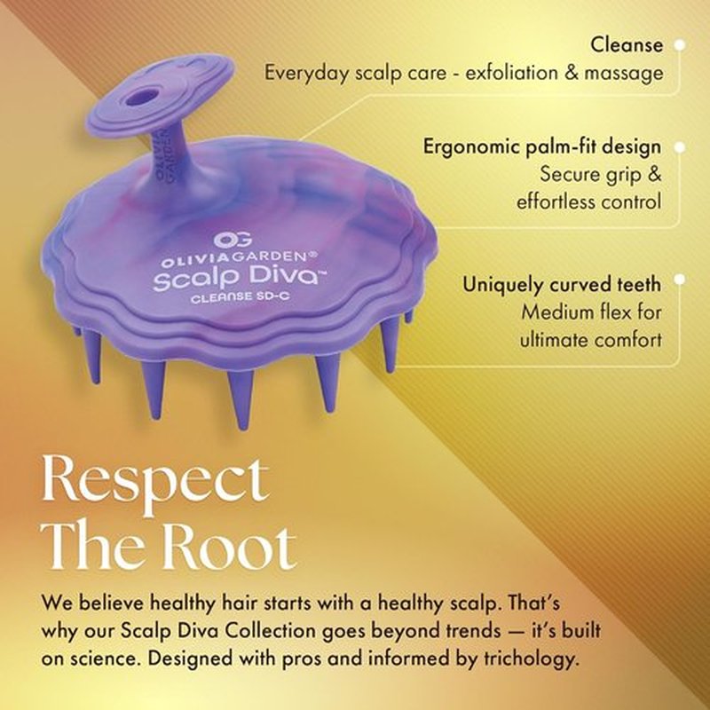 Olivia Garden Scalp Diva Brush | Exfoliating Scalp Care Tool for Healthy Hair - Snag-Free Design