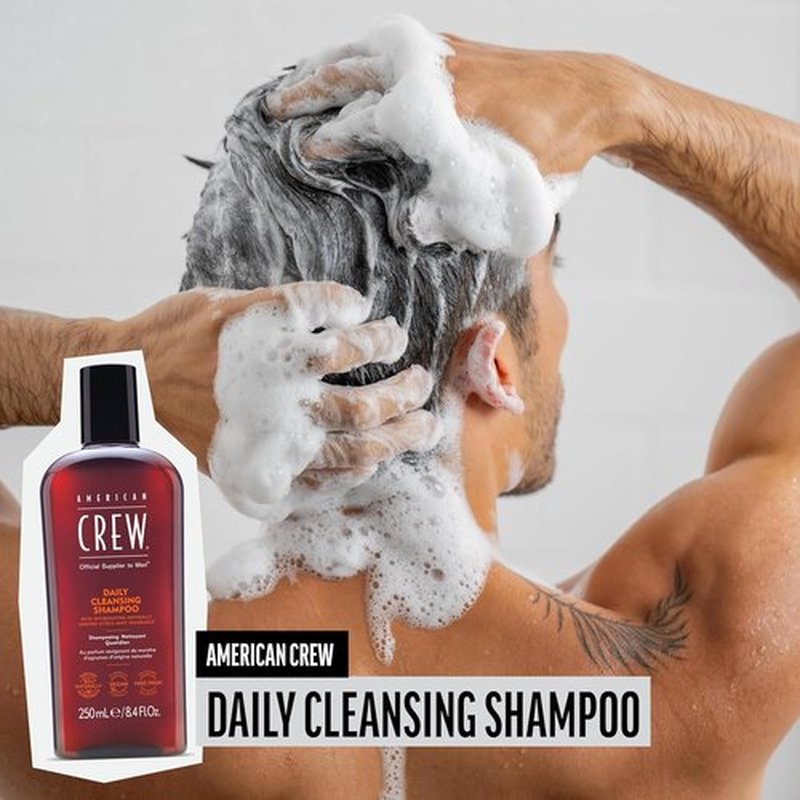 American Crew Shampoo - Daily Cleanser for Men | Naturally Derived Vegan Formula, Citrus Mint, 8.45 Fl Oz
