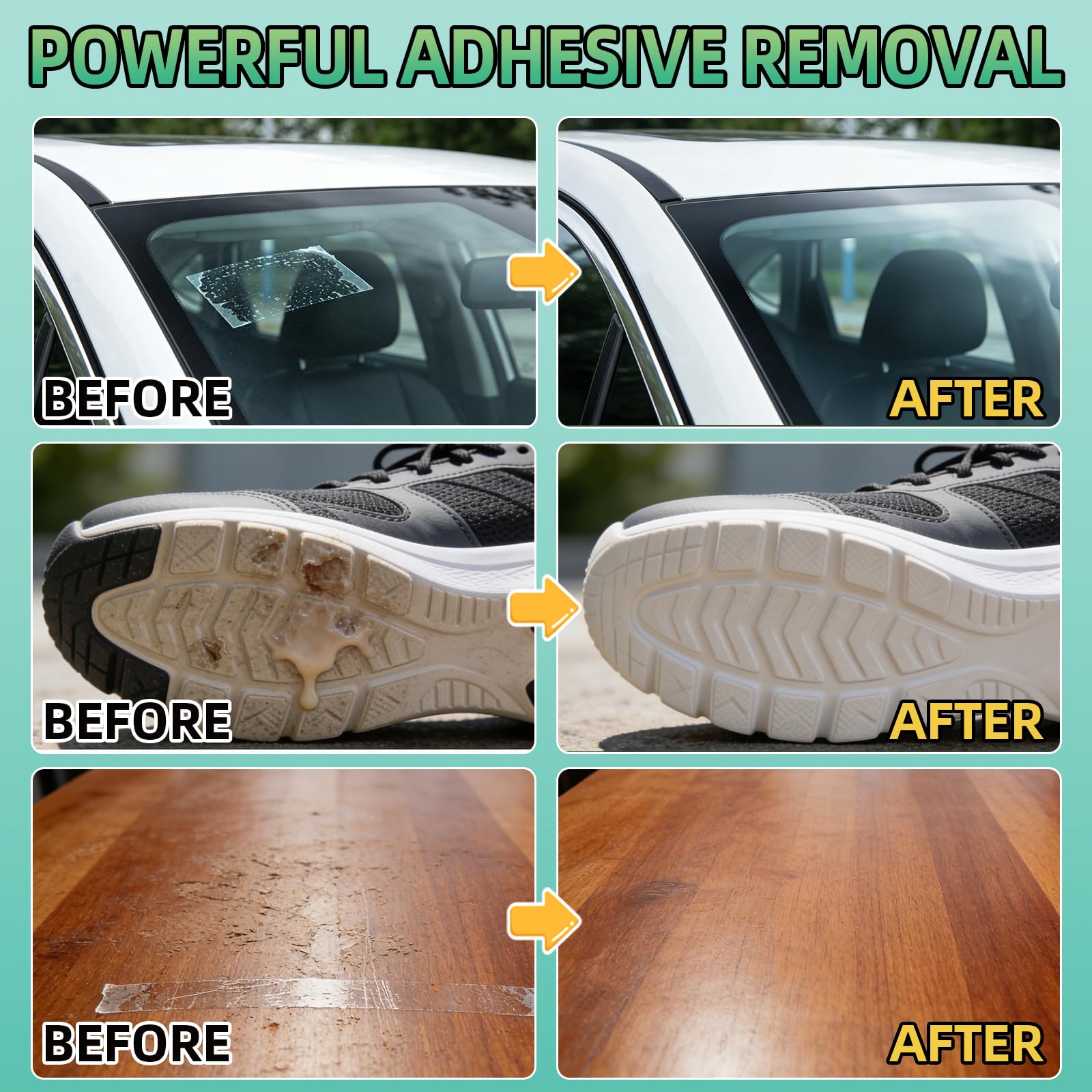 Halldeli Adhesive Remover Kit, Sticker Remover Spray for Cars, Floor, Windows, Surface-Safe Glue Remover with Plastic Scraper – Quickly Removes Decals, Tape Residue, Gum, Tar and Grease