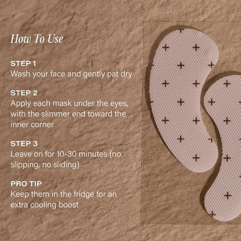 + Lux Unfiltered Cooling Under Eye Patches - Anti-Slip Caffeine Infused Korean Eye Mask - Reduces Puffiness, Brightens, & Hydrates Skin - Fragrance Free, Vegan, & Cruelty Free - 10 Count