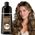 Regine Switzerland Light Brown Hair Dye Shampoo - 100% Gray Coverage, Natural Herbal Formula, Ammonia & Paraben Free