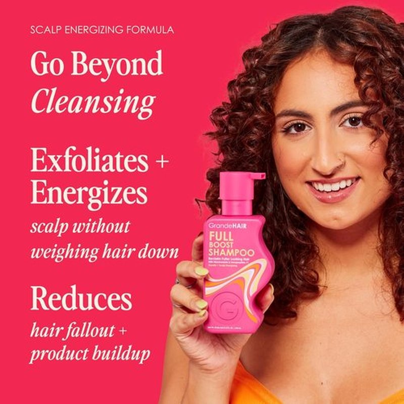 Grande Cosmetics GrandeHAIR Full Boost Shampoo & Conditioner - Sulfate-Free Formula with Niacinamide, Biotin & Rice Protein for Healthier, Fuller Hair