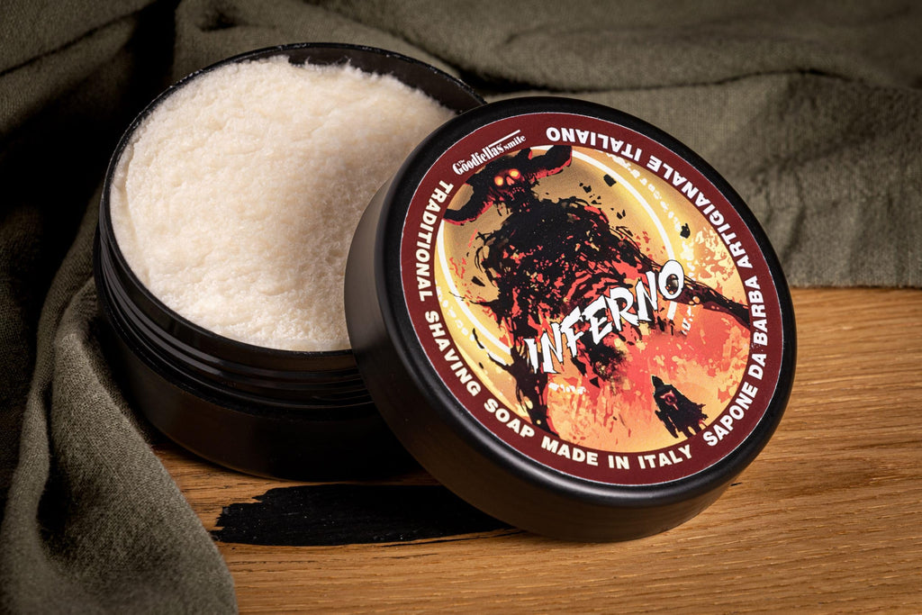 The Goodfellas' smile, INFERNO Tallow Shave Soap and Afltershave Splash Bundle, Made in Italy