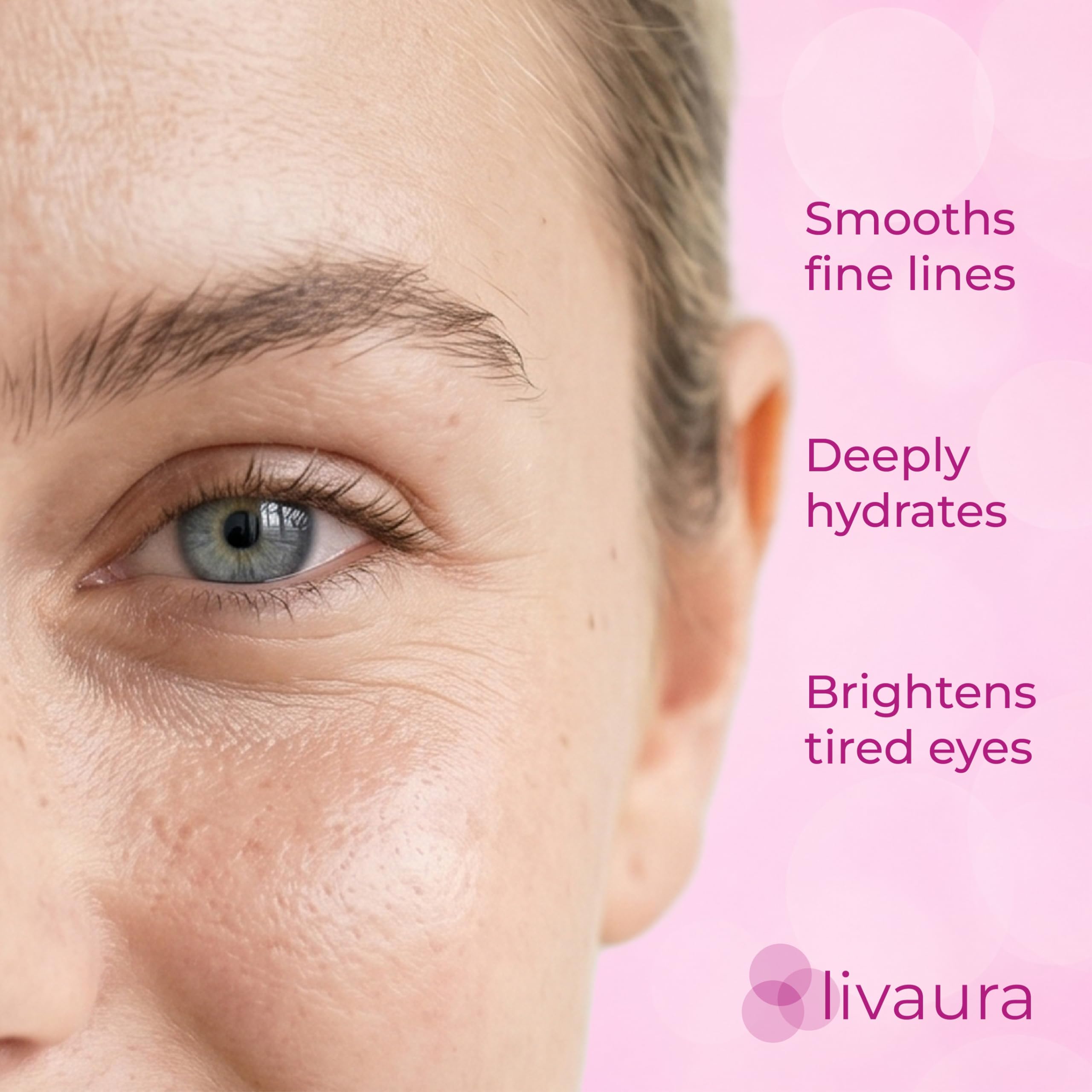 LIVAURA Retinol Eye Gel for Women - Under Eye Cream for Dark Circles, Bags