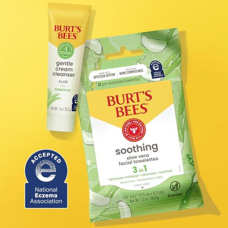 Burt's Bees Travel Size Gentle Skin Care Set - Cleanser, Towelettes, Lotion & Mask for Sensitive Skin