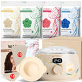 KOTAMU Waxing Kit for Women & Men, Wax Warmer for Hair Removal, Digital Wax Kit with Silicone Pot，Ideal for Face Eyebrow Arm Legs Armpit &Sensitive Skin, Bloomy Waxing Machine for Home Salon Use