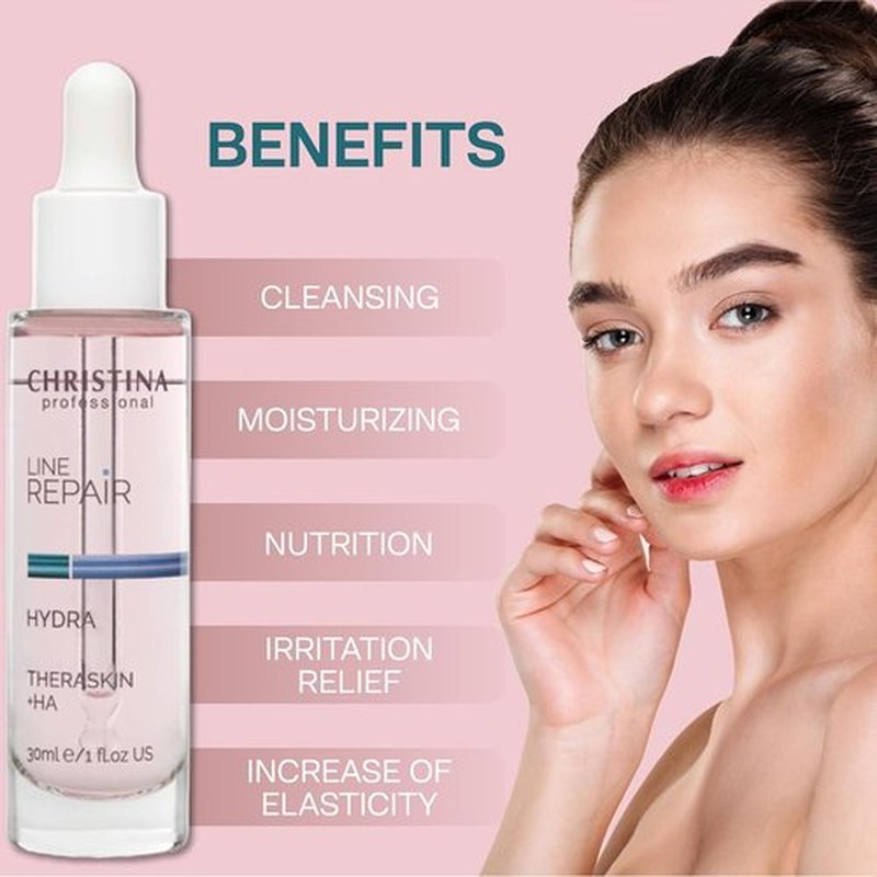 Christina Line Repair Hydra Theraskin +HA Face Serum - Wrinkle Smoother with Hyaluronic Acid - 30 ml for All Skin Types