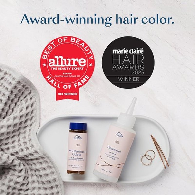 eSalon Permanent Hair Color Kit - Medium Blonde Strawberry | Ammonia-Free Formula for 100% Gray Coverage